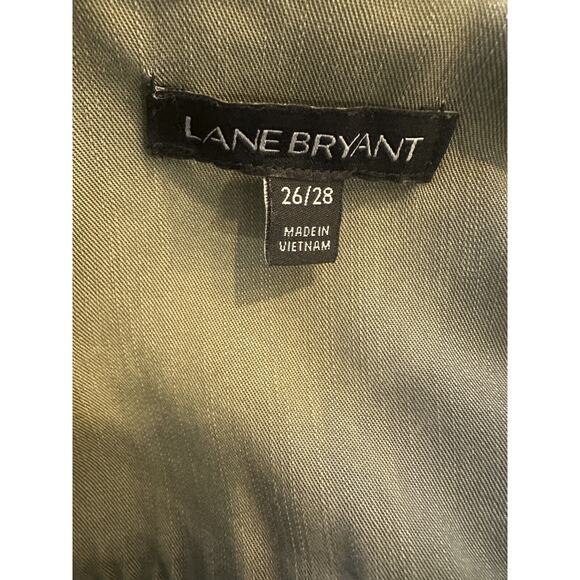 Lane Bryant Army Green Chambray Feel Utility Jacket Women's Plus Size 26/28 - Picture 14 of 14